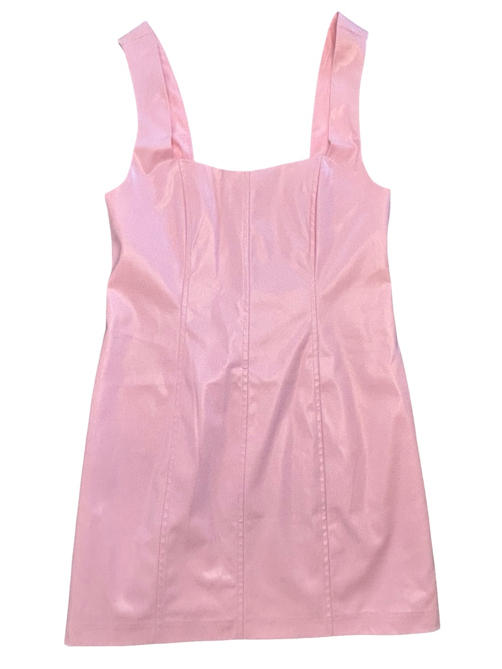 Show me your Mumu pink Barbiecore vegan leather Y2K 90s mini dress NWT MD - Picture 5 of 10